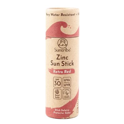 Suntribe Natural Mineral Zinc Sun Stick SPF 30 Retro Red