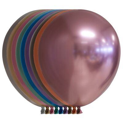 10 Mirror balloons 12" mixed colors