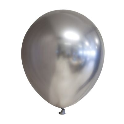 10 Mirror balloons 12" silver