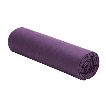 Drap housse 100% Lin Lavé Taille 140 x 190 cm Couleur Violet