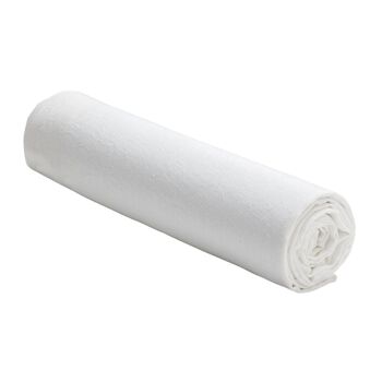 Drap housse 100% Lin Lavé Taille 200 x 200 cm Couleur Blanc