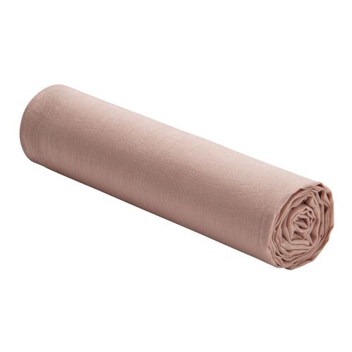 Drap housse 100% Lin Lavé Taille 200 x 200 cm Couleur Rose