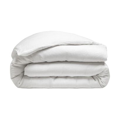 Bettbezug 100 % gewaschenes Leinen Größe 220 x 240 cm Farbe Weiß