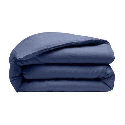 Bettbezug 100 % gewaschenes Leinen Größe 220 x 240 cm Farbe Kobaltblau