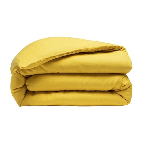 Housse de couette 100% Lin Lavé Taille 220 x 240 cm Couleur Jaune