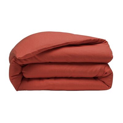Bettbezug 100 % gewaschenes Leinen Größe 220 x 240 cm Farbe Rot