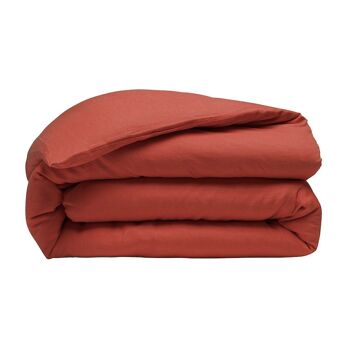 Housse de couette 100% Lin Lavé Taille 220 x 240 cm Couleur Rouge 1