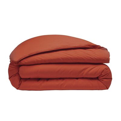 Duvet cover 100% Washed Cotton Percale 80 thread count Size 220 x 240 cm Color Orange