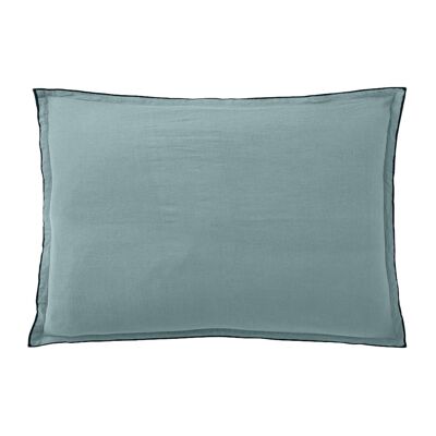 Pillowcase 100% washed linen Size 50 x 70 cm Color Blue Stone