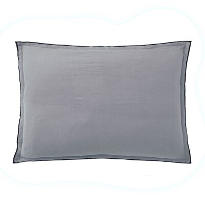 Funda de Almohada 100% lino lavado Medidas 50 x 70 cm Color Gris Tiza