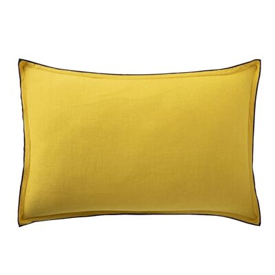 Pillowcase 100% washed linen Size 50 x 70 cm Color Yellow