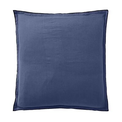 Taie d'oreiller 100% Lin Lavé Taille 65 x 65 cm Couleur Bleu Cobalt