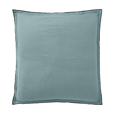 Pillowcase 100% washed linen Size 65 x 65 cm Color Blue Stone