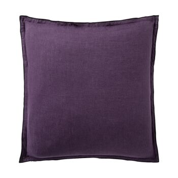 Taie d'oreiller 100% Lin Lavé Taille 65 x 65 cm Couleur Violet 1