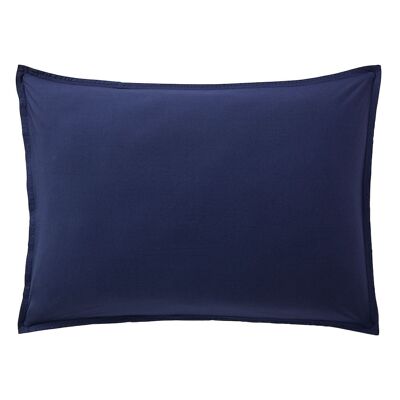 Taie d'oreiller 100% Percale de Coton Lavé 80 fils Taille 50 x 70 cm Couleur Bleu