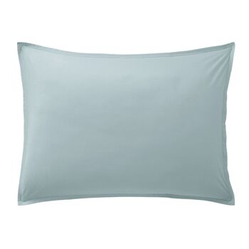 Taie d'oreiller 100% Percale de Coton Lavé 80 fils Taille 50 x 70 cm Couleur Bleu Lagon