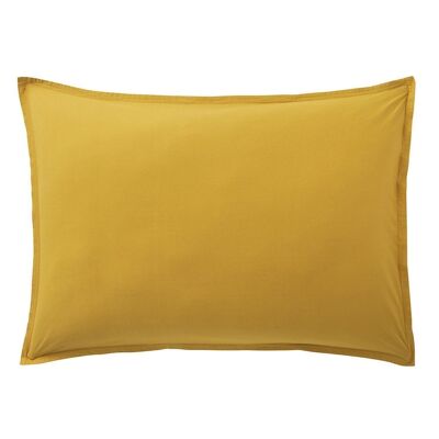 Pillowcase 100% Washed Cotton Percale 80 thread count Size 50 x 70 cm Color Yellow