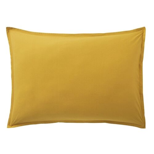 Taie d'oreiller 100% Percale de Coton Lavé 80 fils Taille 50 x 70 cm Couleur Jaune