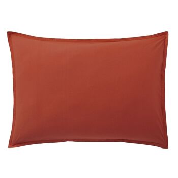 Taie d'oreiller 100% Percale de Coton Lavé 80 fils Taille 50 x 70 cm Couleur Orange 1