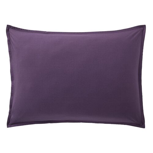 Taie d'oreiller 100% Percale de Coton Lavé 80 fils Taille 50 x 70 cm Couleur Violet