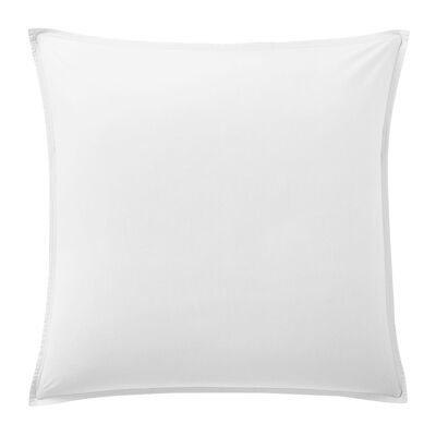 Taie d'oreiller 100% Percale de Coton Lavé 80 fils Taille 65 x 65 cm Couleur Blanc