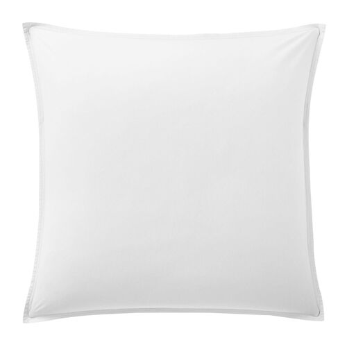 Taie d'oreiller 100% Percale de Coton Lavé 80 fils Taille 65 x 65 cm Couleur Blanc