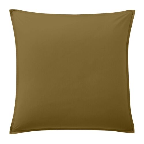 Taie d'oreiller 100% Percale de Coton Lavé 80 fils Taille 65 x 65 cm Couleur Camel