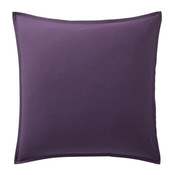 Taie d'oreiller 100% Percale de Coton Lavé 80 fils Taille 65 x 65 cm Couleur Violet 1