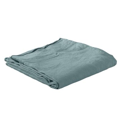 Flat sheet 100% washed linen Size 240 x 300 cm Color Blue Stone