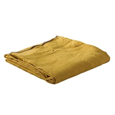 Flat sheet 100% washed linen Size 240 x 300 cm Color Spice