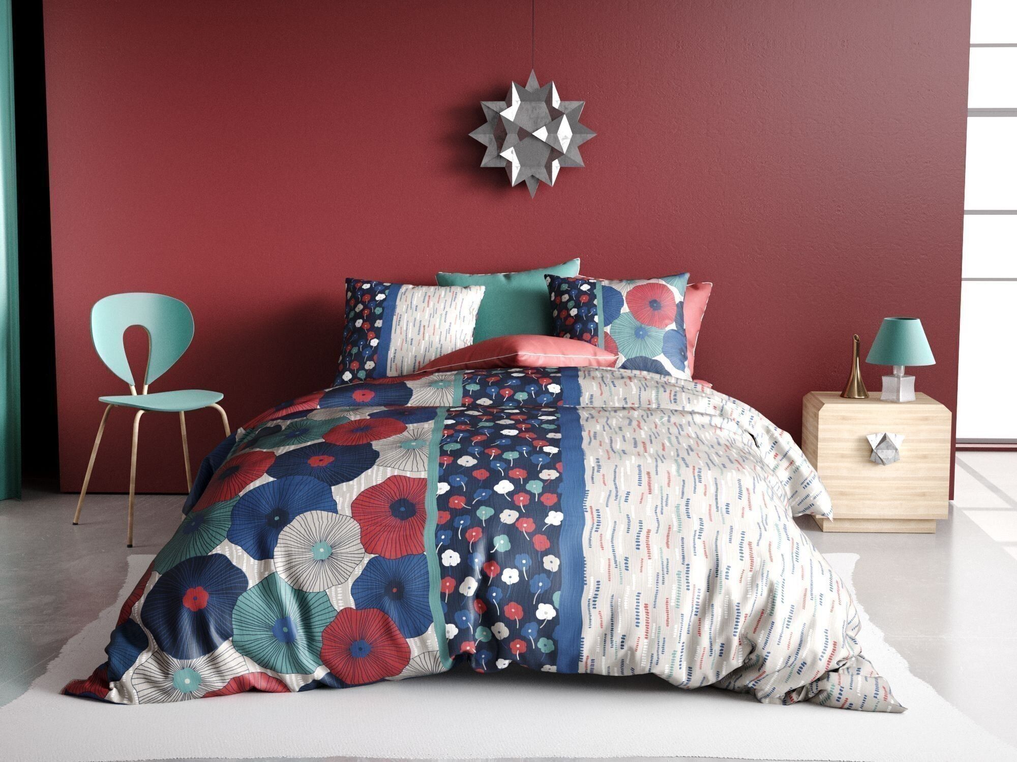 Completo copripiumino con federa 100% cotone 57 fili Agueda Dimensioni 140 x 200 cm