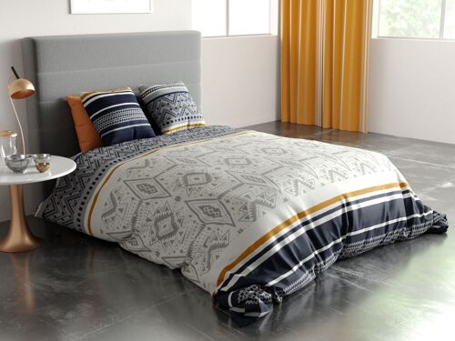 Parure de lit housse de couette avec taie d'oreiller 100% Coton 57 fils Artic Taille 140 x 200 cm