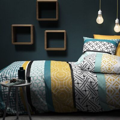 Parure de lit housse de couette avec taie d'oreiller 100% Coton 57 fils Citedor Taille 240 x 260 cm
