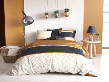 Parure de lit housse de couette avec taie d'oreiller 100% Coton 57 fils Felora Taille 140 x 200 cm 1