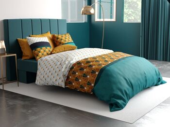 Parure de lit housse de couette avec taie d'oreiller 100% Coton 57 fils Madra Taille 140 x 200 cm 1
