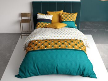 Parure de lit housse de couette avec taie d'oreiller 100% Coton 57 fils Madra Taille 140 x 200 cm 2