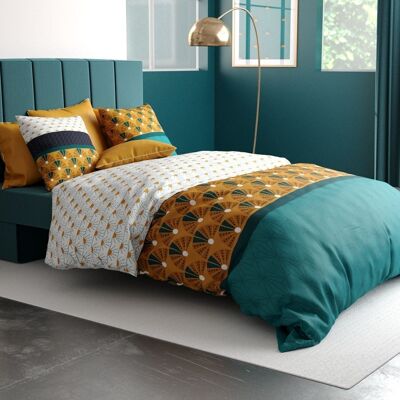 Parure de lit housse de couette avec taie d'oreiller 100% Coton 57 fils Madra Taille 220 x 240 cm