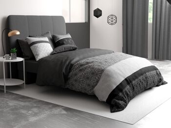 Parure de lit housse de couette avec taie d'oreiller 100% Coton 57 fils Sandro Taille 140 x 200 cm 1