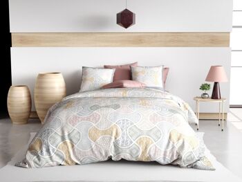 Parure de lit housse de couette avec taie d'oreiller 100% Coton 57 fils Tangram Taille 220 x 240 cm
