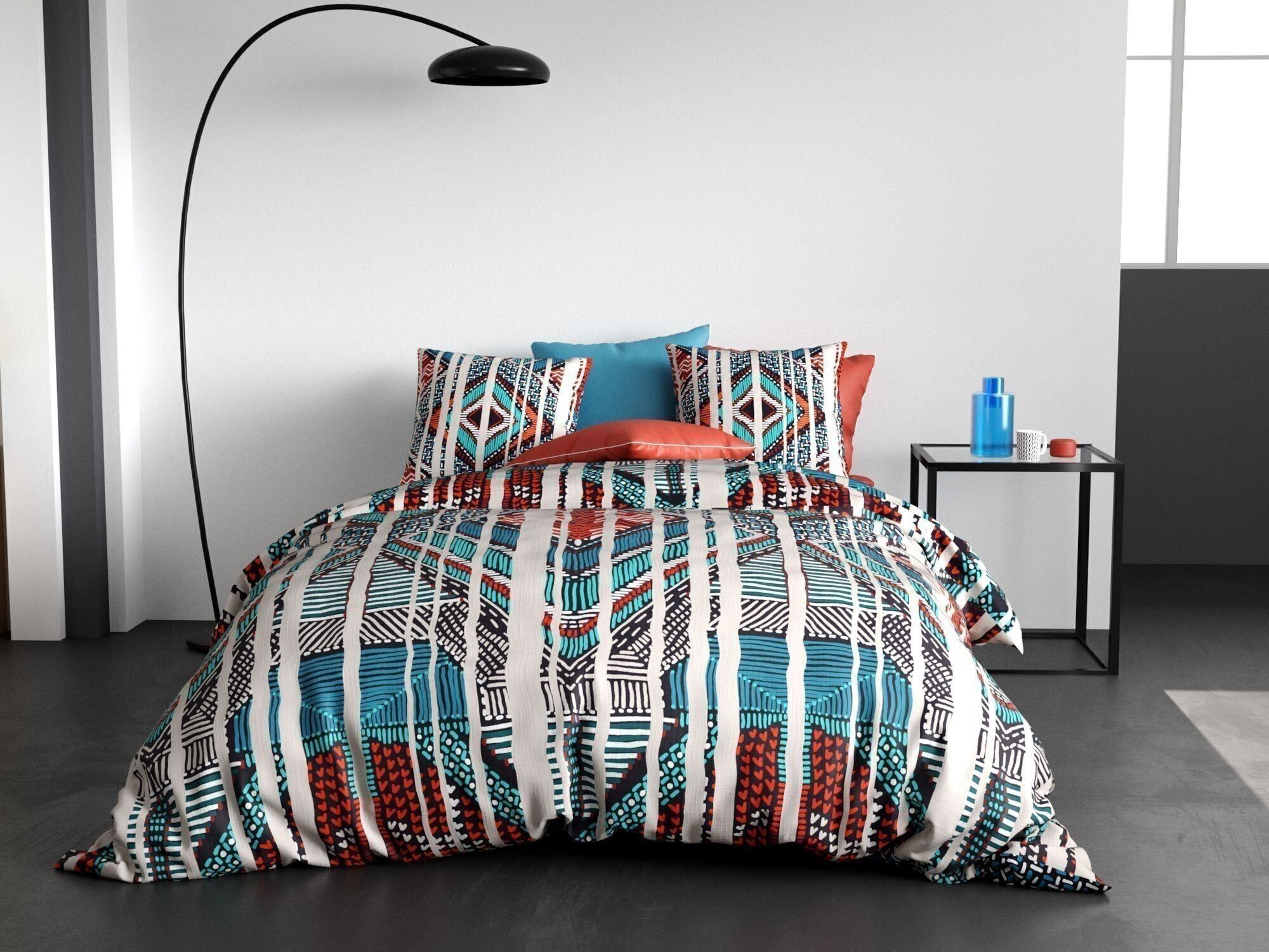 Duvet cover and pillowcase 100% Cotton 57 thread count India Size 220 x 240 cm