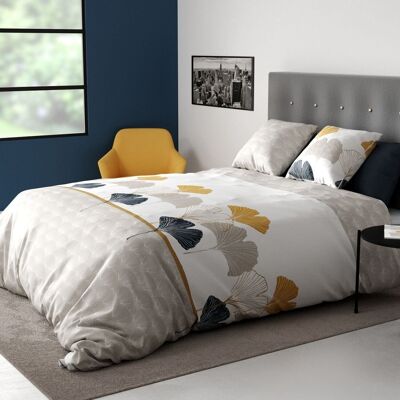 Bettbezug und Kissenbezug 100 % Baumwolle, Fadenzahl 57, Mangae, Größe 220 x 240 cm