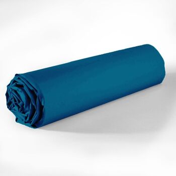 Drap housse 100% Coton 57 fils avec bonnet Taille 200 x 200 cm Couleur Bleu 1