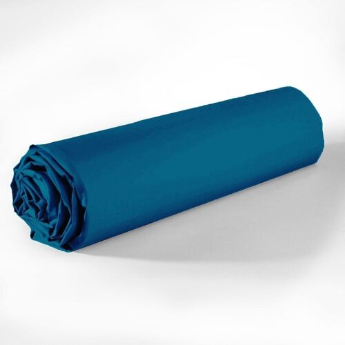 Drap housse 100% Coton 57 fils avec bonnet Taille 90 x 190 cm Couleur Bleu