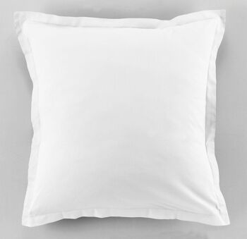 Lot de 2 taies d'oreiller 100% coton 57 fils Taille 63 x 63 cm Couleur Blanc 1