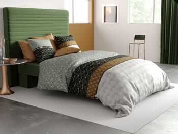 Parure de lit housse de couette avec taie d'oreiller 100% Percale de Coton 71 fils Keny Taille 200 x 200 cm