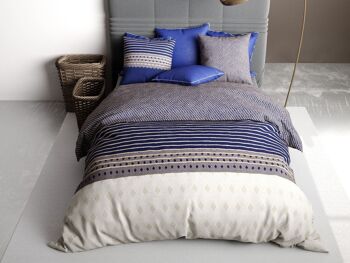 Parure de lit housse de couette avec taie d'oreiller 100% Percale de Coton 71 fils Roch Taille 200 x 200 cm 2