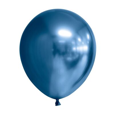 10 globos espejo 12" azul