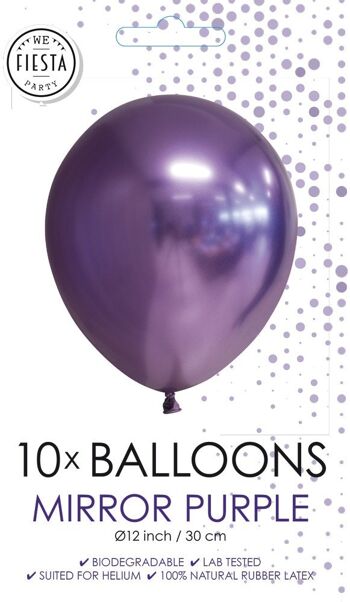 10 Ballons miroir 12" violet 2