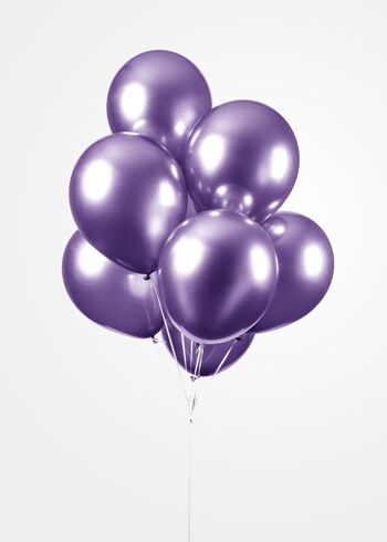 10 Ballons miroir 12" violet 3