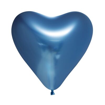 6 ballons Heartshape Mirror 12" bleu